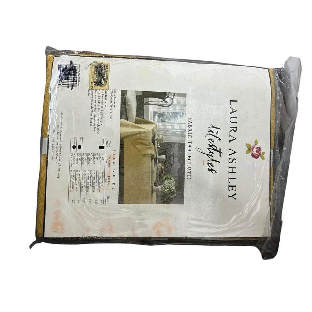 Laura Ashley Yellow Tablecloth 60
